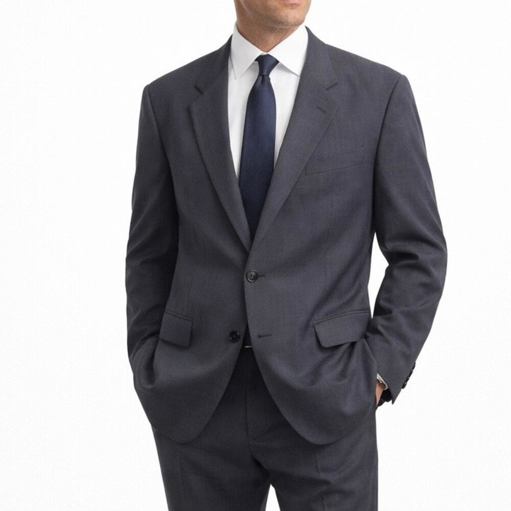 BOSS Hugo Boss Size 44 Tall Men's Wool Sport Coat Blazer Jacket Gray Business